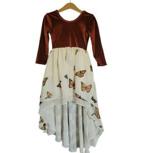 Pleiades Designs Rust Velvet Monarch Chiffon Dress